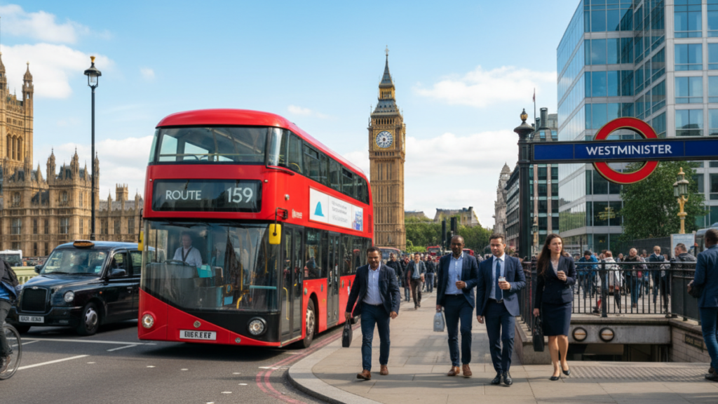 Explore London. People on the street.